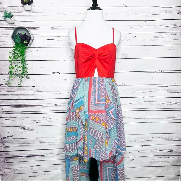 DO+BE | Dresses | Do Be Multicolor High Low Bohemian Summer Vacation Dress  Size Large | Poshmark